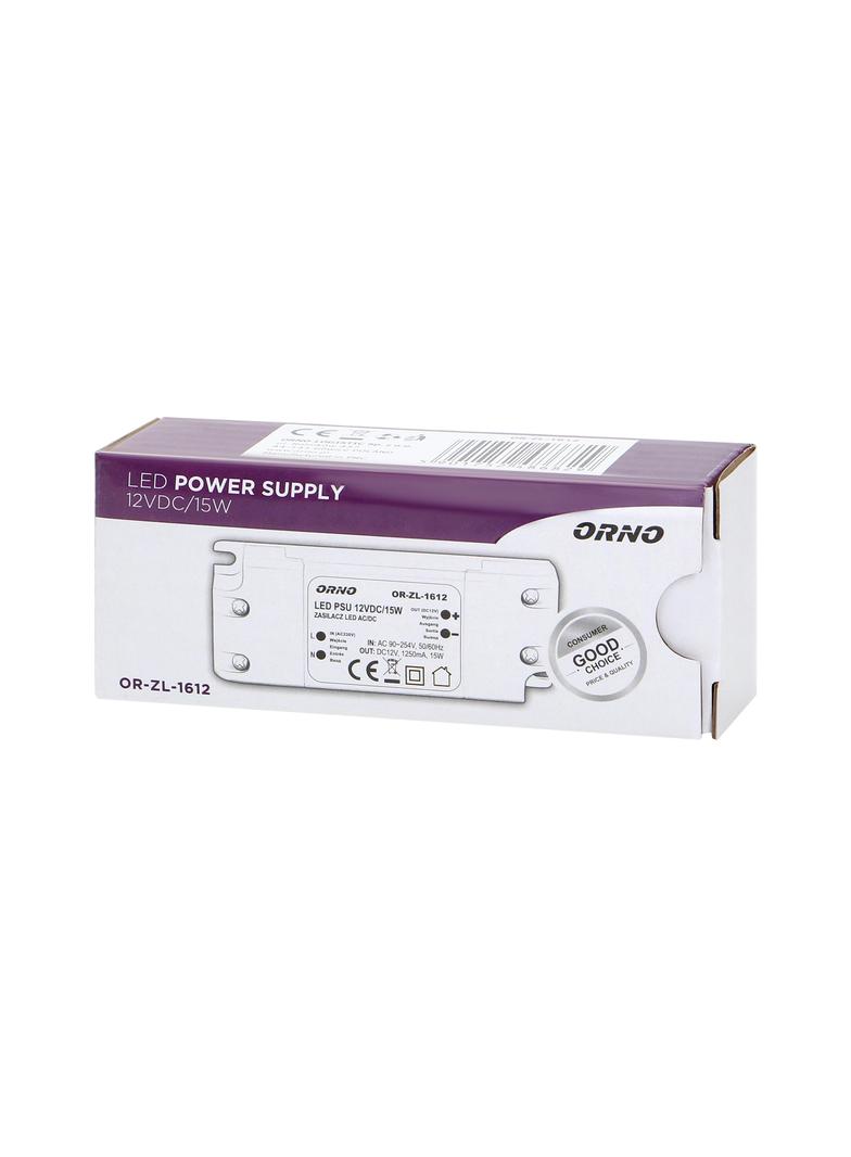 Zasilacz LED 12V DC 15W 1,25A IP20 OR-ZL-1612 ORNO