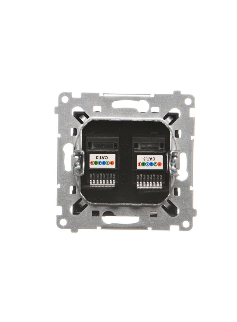 Simon 54 Gniazdo telefoniczne podwójne RJ12 czarny