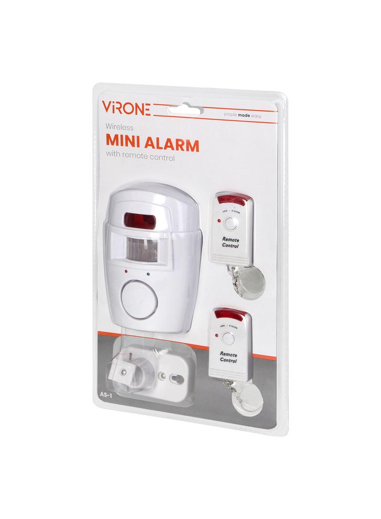 Mini alarm bezprzewodowy z wbudowaną syreną sterowany pilotem 6m bateryjny AS-1 ORNO