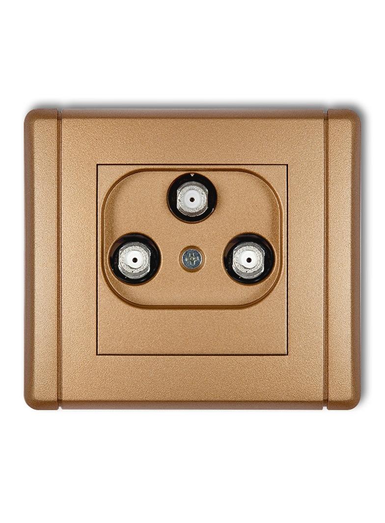 FLEXI Gniazdo multimedialne 3F DATA (UPC) złoty metalik