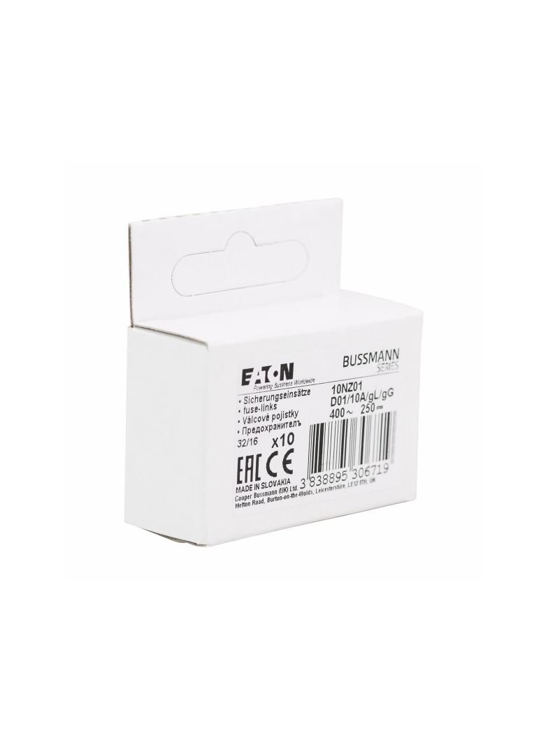 FUSE-D01 10A T GL/GG 400VAC E14 Wkładka D01 10A T GL/GG 400VAC E14 10NZ01 EATON