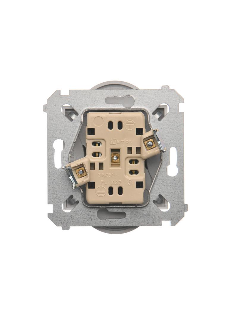 Simon 54 Nature Gniazdo wtyczkowe bez uziemienia z przesłonami podwójne do ramek NATURE 16A 250V zaciski śrubowe srebrny mat DG2MZN.01/43 KONTAKT