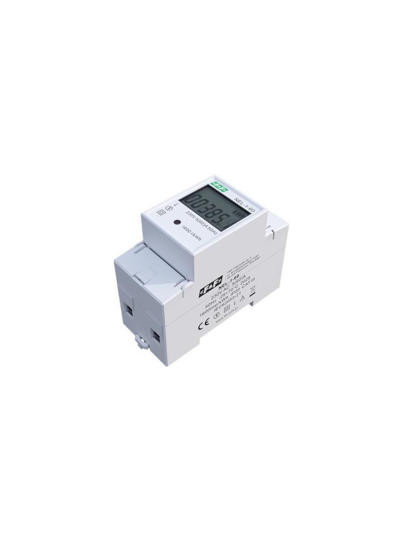 Wskaźnik zużycia energii elektrycznej 1-fazowy 230 VAC 60 A 2 moduły NEL-01-60 F&F