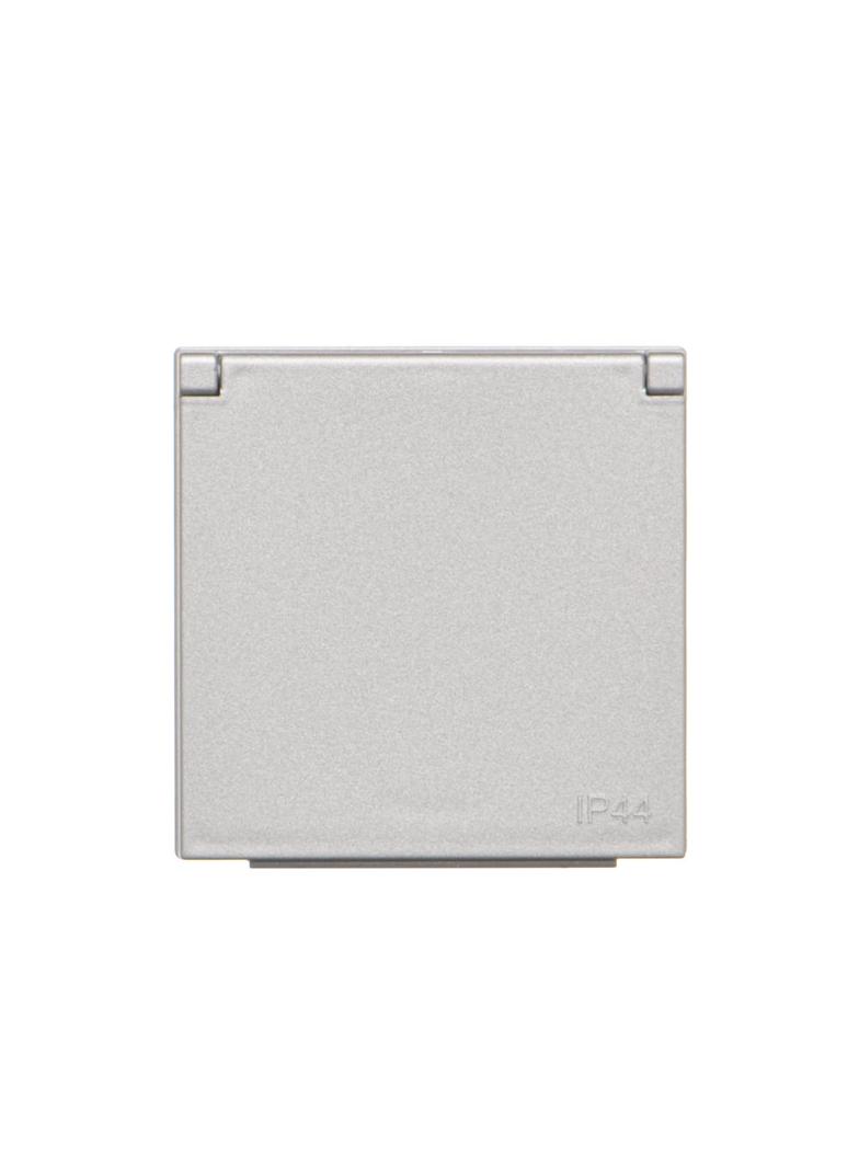 Simon 55 Pokrywa gniazda wtyczkowego pojedynczego z klapkąW kolorze pokrywy do: SGZ1CM SGZ1M Aluminium mat TGZ1BUZP/143 KONTAKT
