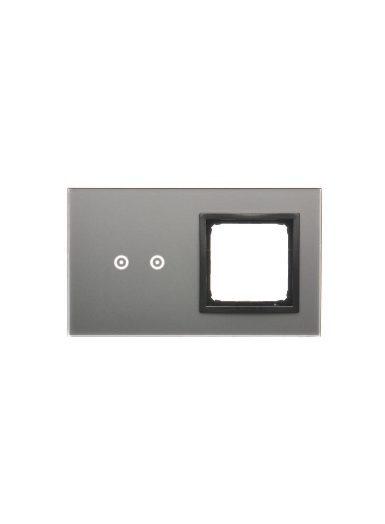 Simon 54 Touch Panel dotykowy S54 Touch 2 moduły 2 pola dotykowe poziome + 1 otwór na osprzęt S54 burzowa chmura DSTR220/72 KONTAKT