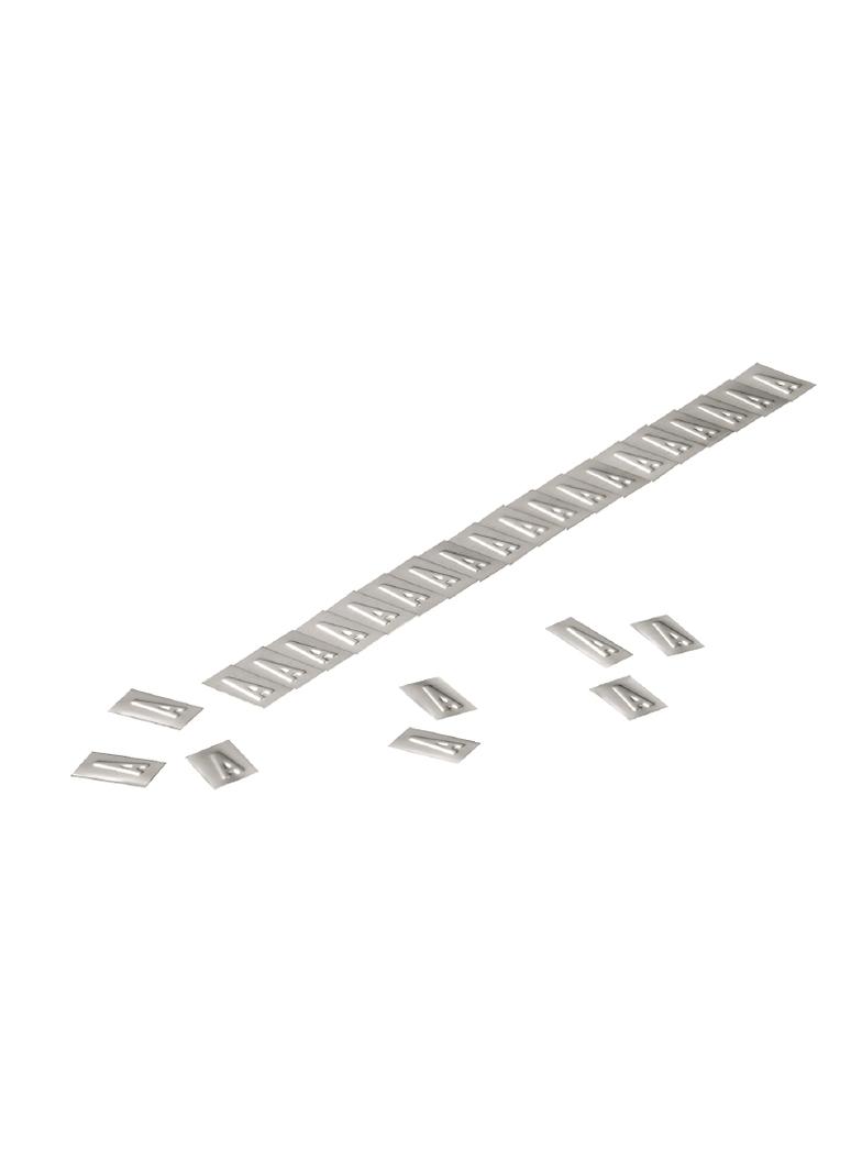 WSM 10 A System kodowania kabli, 9.9 mm, Nadrukowane znaki: litery, duże, A, stal nierdzewna 1.4404, srebrny /200szt./ 1712501637 WEIDMÜLLER
