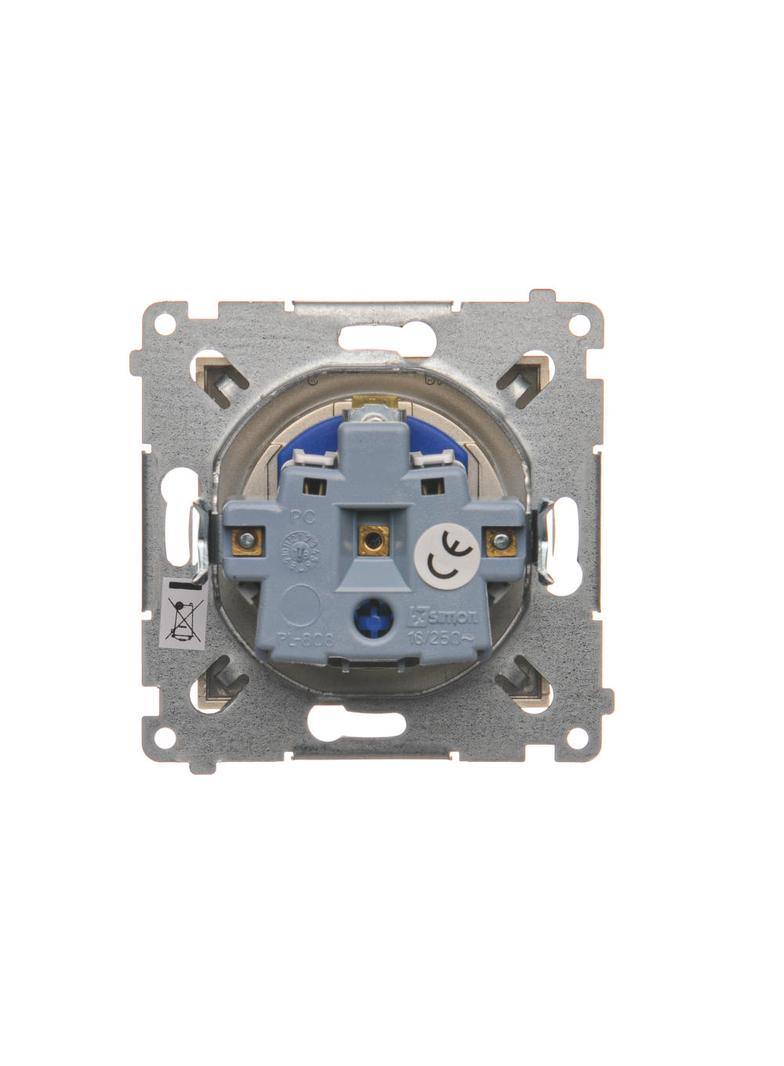 Simon 54 Gniazdo DATA z kluczem uprawniającym 16A z. śrub. złoty mat