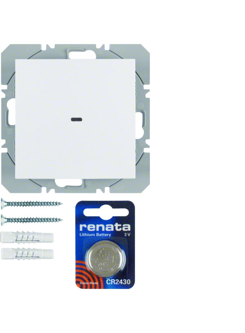BERKER S.1/B.3/B.7 KNX RF quicklink Przycisk pojedynczy płaski biały 85655288 HAGER