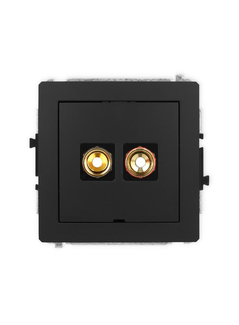 DECO Mechanizm gniazda głośnikowego pojedynczego, bez pola opisowego (typu banan - czerwony i czarny