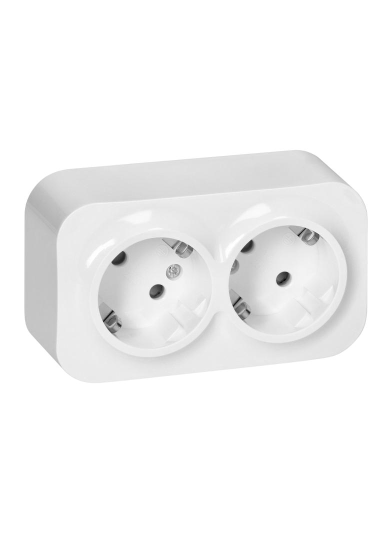 ToDo Gniazdo podwójne 2x2P+Z, 16A/230VAC, IP20,Schuko,Białe 10 sztuk