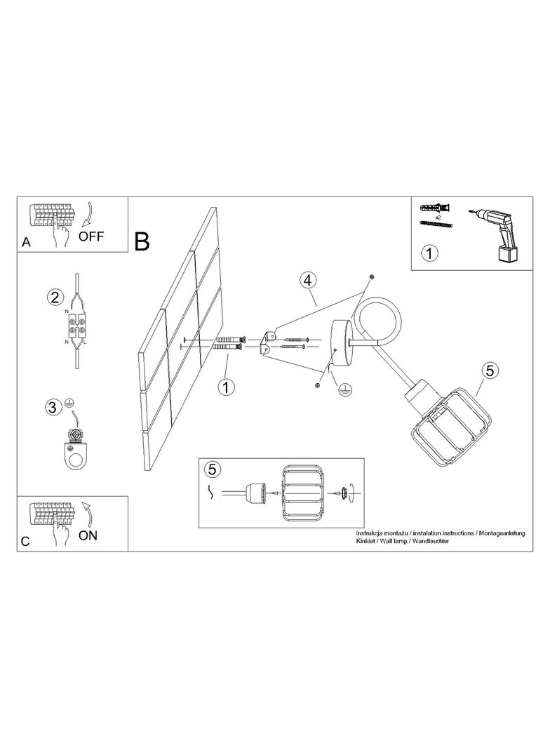 Sollux Kinkiet BELUCI 1S czarny SL.1117