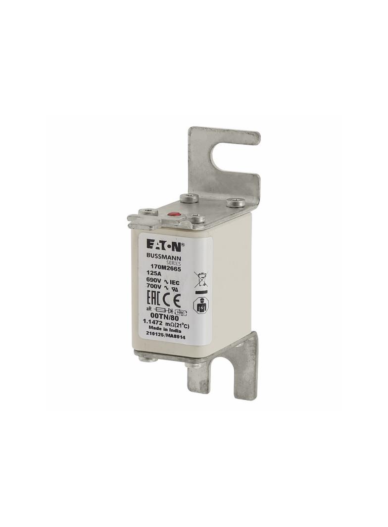 125A 690V aR 00TN/80 TYPE T IND. FUSE Wkładka szybka 125A AC 690V DIN 00 aR DIN IEC nieizol 170M2665