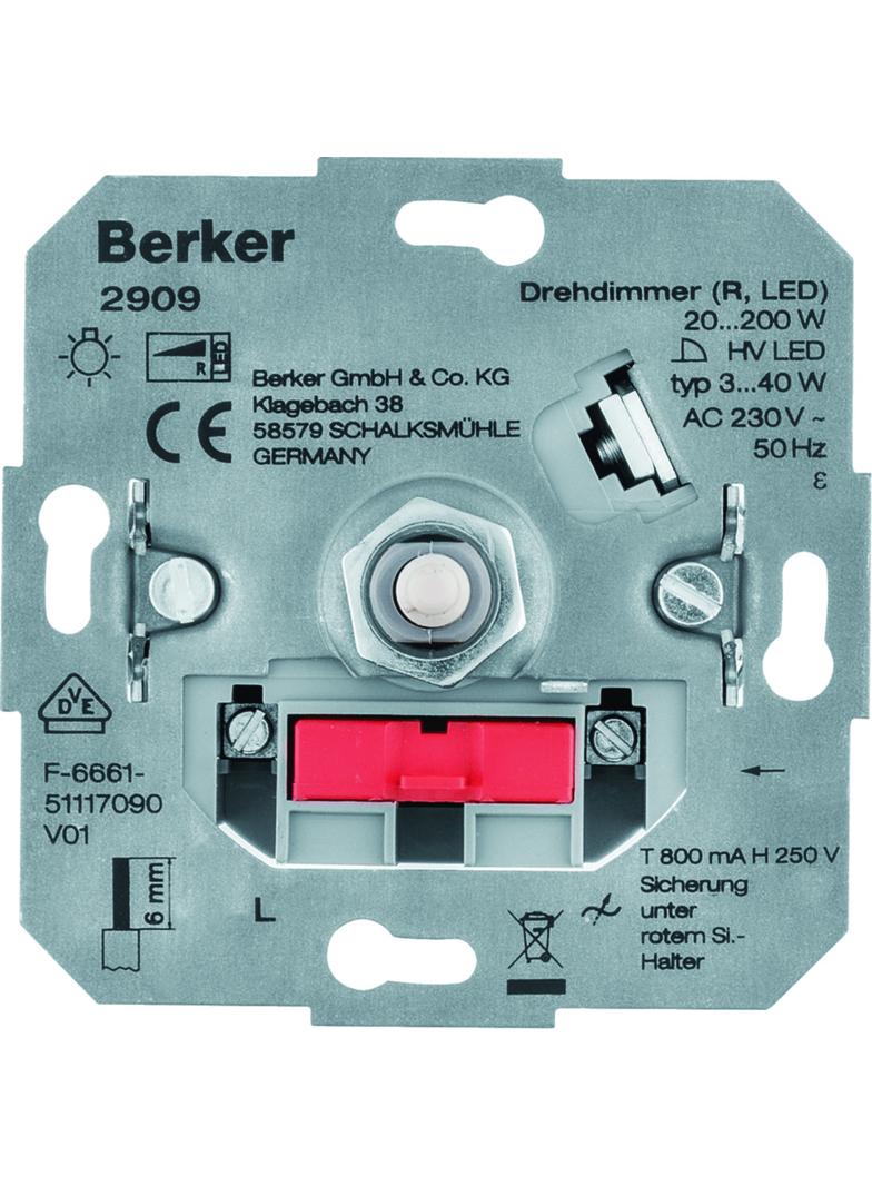 one.platform Ściemniacz obrotowy obciążenie R 20-200 W, LED 3-40 W 2909 HAGER