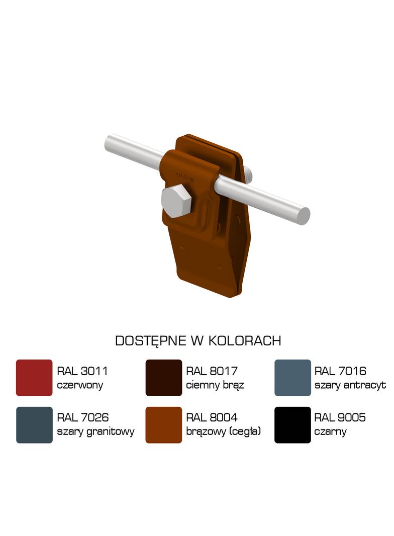 Uchwyt na felc, 1xM10 ocynkowany ogniowo i lakierowany proszkowo