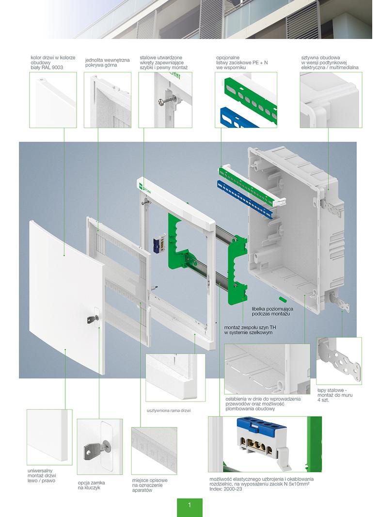 Rozdzielnica ELEGANT RP 2x12 PE+N IP 40 biała