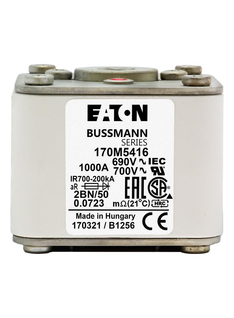 FUSE 1000A 690V 2BN/50 AR UC Wkładka szybka 1000A AC 690V rozmiar 2 61x77x51 mm aR IEC UL, 170M5416