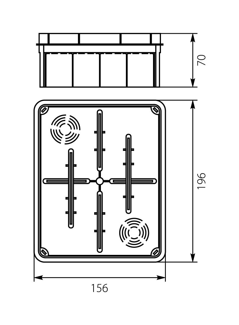 Puszka podtynkowa Pp/t-(156x196x70) 11.8 OPATÓWEK