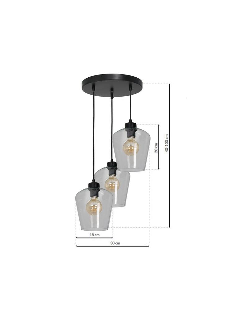Milagro lampa wisząca Santiago Clear 3xE27 czarna MLP6611