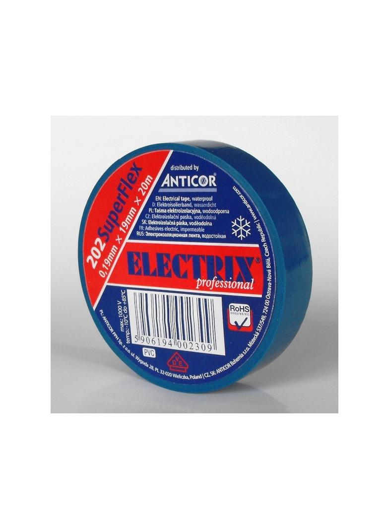 ELECTRIX 202 SuperFlex taśma elektroizolacyjna PCW 0,19 mm x 19 mm x 20 m niebieska