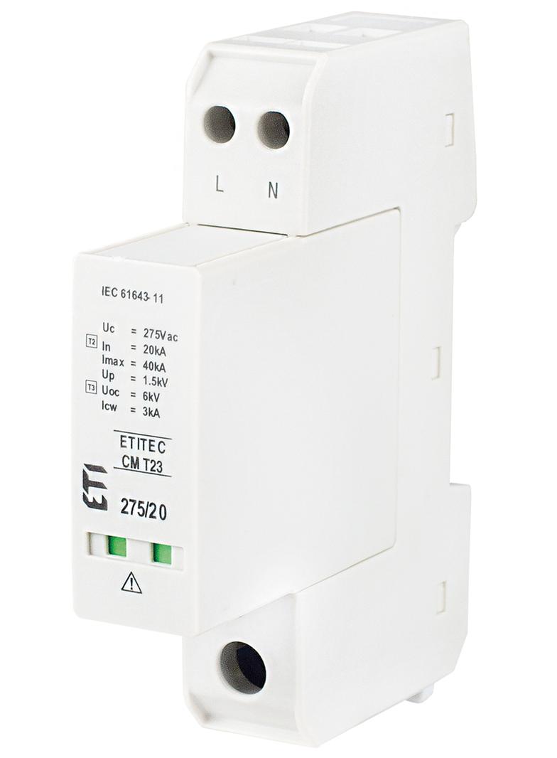 Ogranicznik przepięć T2+T3 (C+D) TEC CM T23 275/20 2+0   002440650 ETI