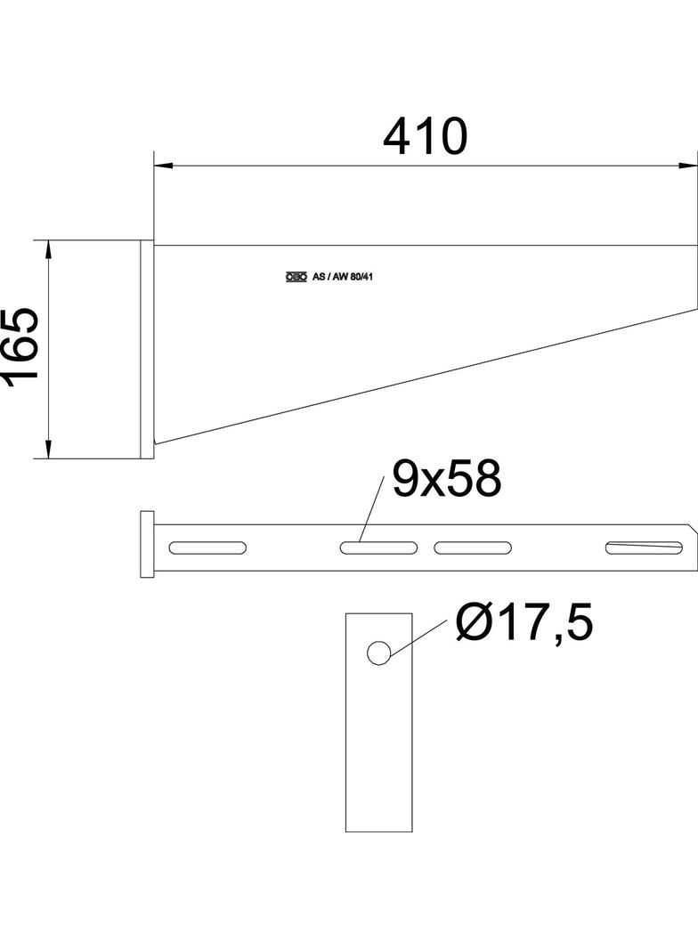 AW 80/41, WSPORNIK ŚCIENNY 410MM FT