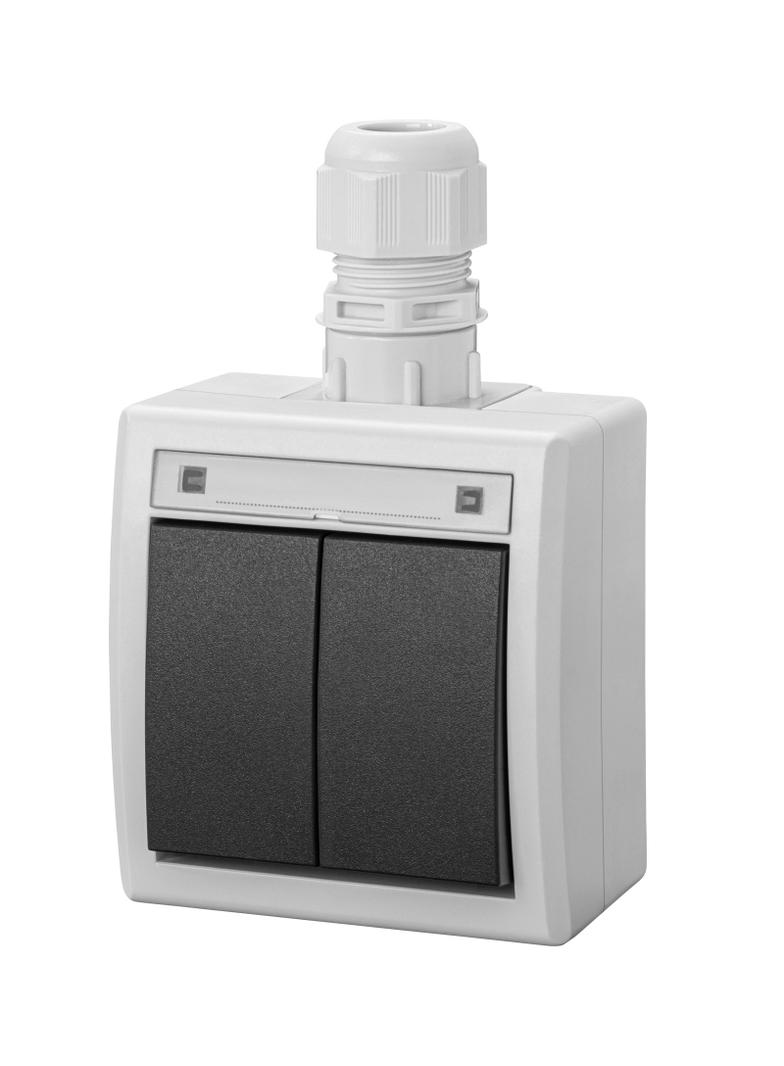 AQUANT 2K łącznik natynkowy świecznikowy IP 65 - kolor szary 7035/7016 5002-65 EP Nasielsk