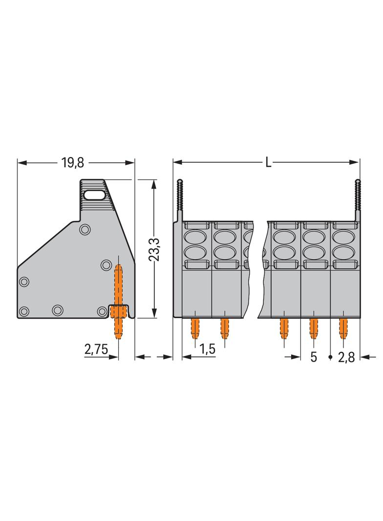 2-przew. złączka do płytek drukowanych
