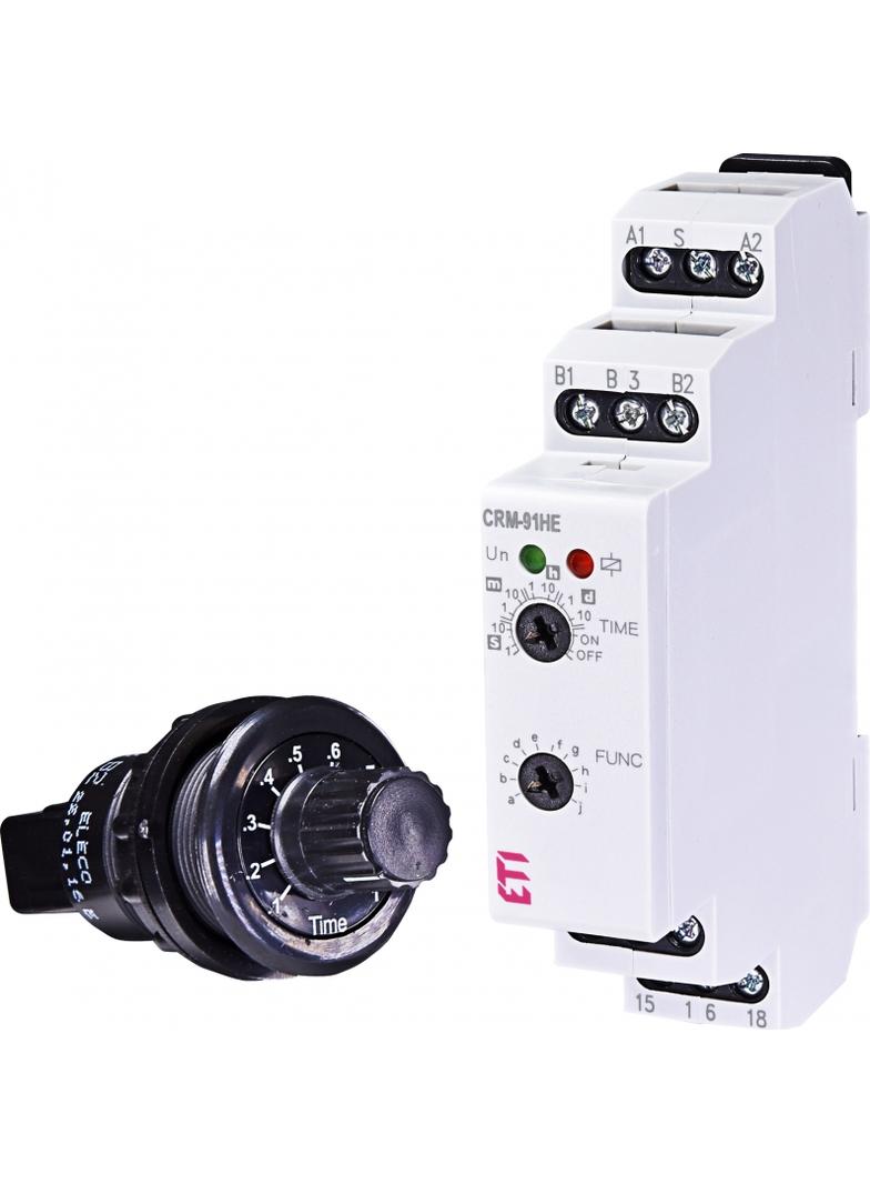 Wielofunkcyjny elektroniczny przekaźnik czasowy z potencjometrem zewnętrznym CRM-91HE UNI+PT 002470085 ETI
