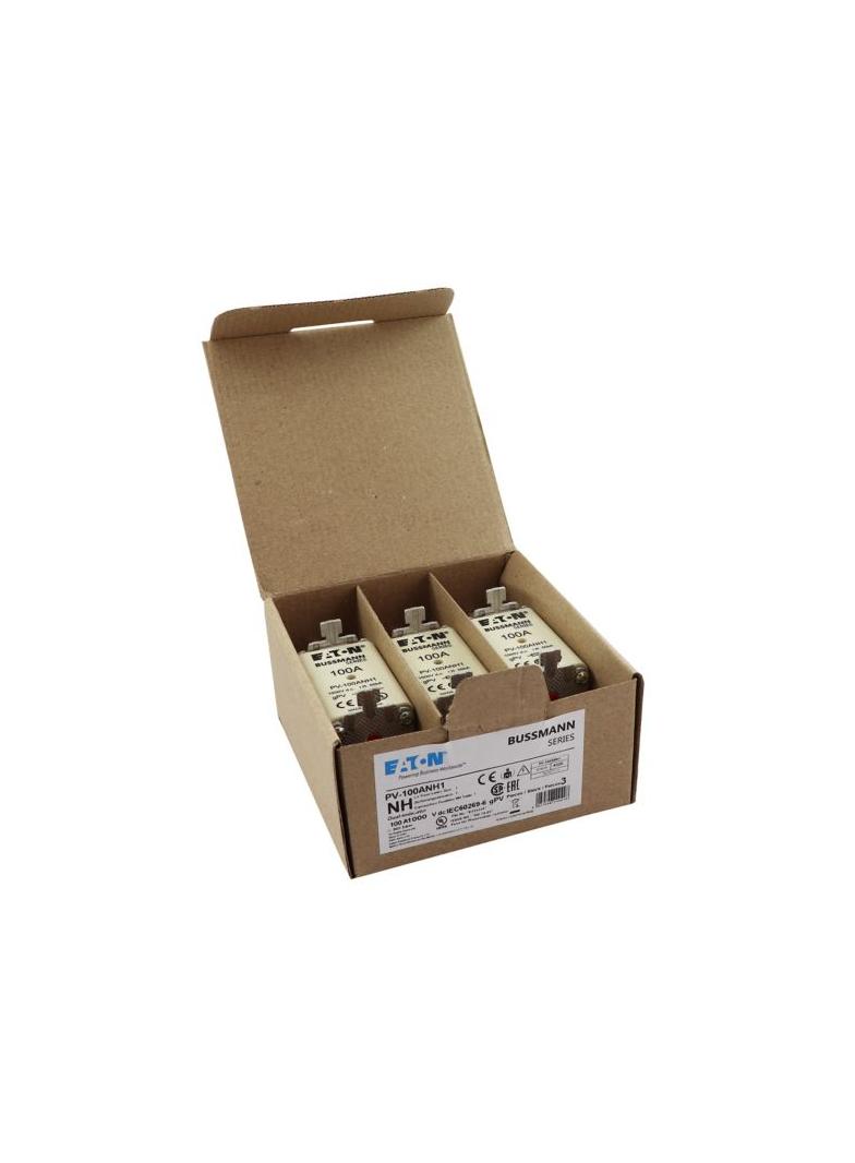 PV-100ANH1 Wkładka PV NH 100A 1000V DC PV rozmiar 1 podwójny wskaźnik PV-100ANH1 EATON