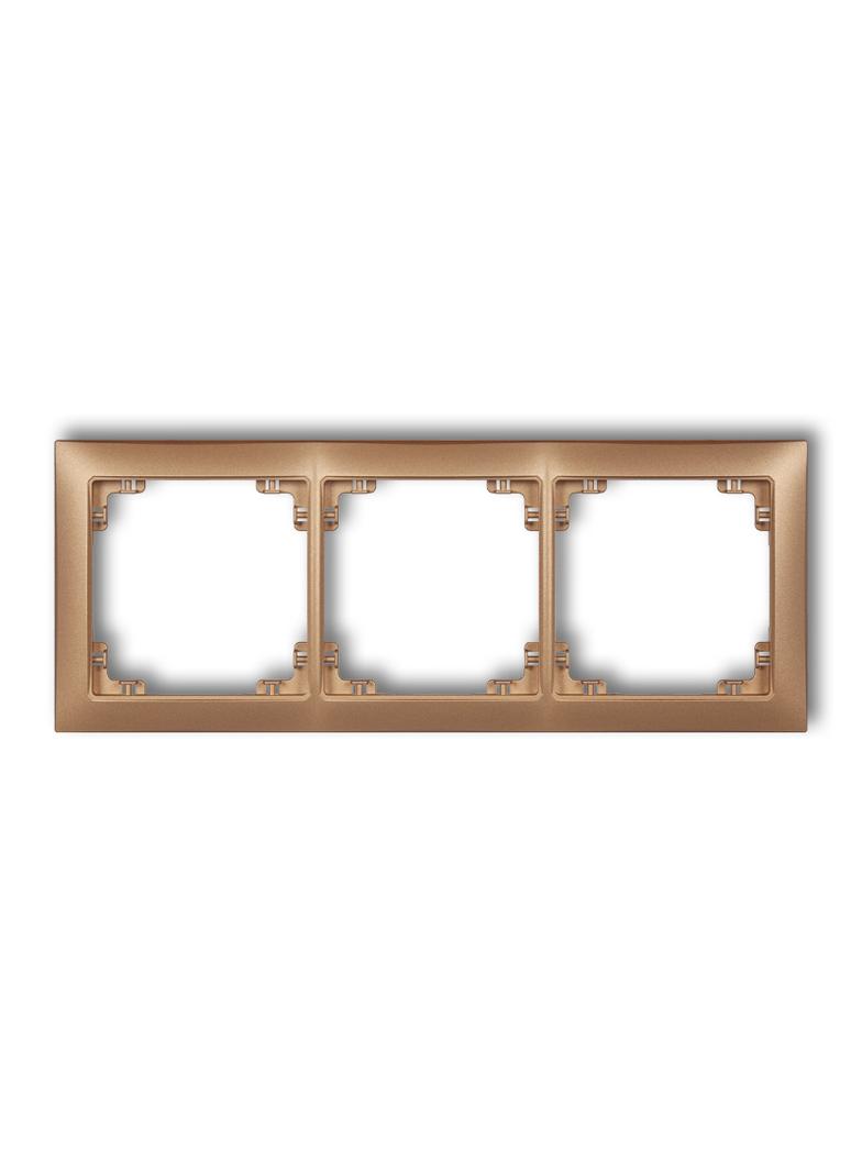 DECO Ramka uniwersalna potrójna z tworzywa DECO Soft złoty metalik