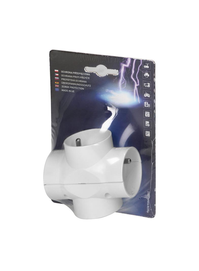 Rozgałęźnik 4x2P+Z, z zabezpieczeniem przeciwprzepięciowym