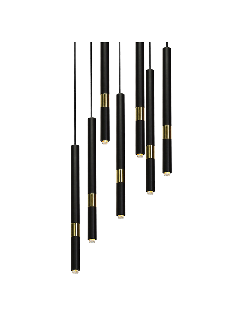 MILAGRO Lampa wisząca MONZA BLACK/GOLD 7xG9 8W