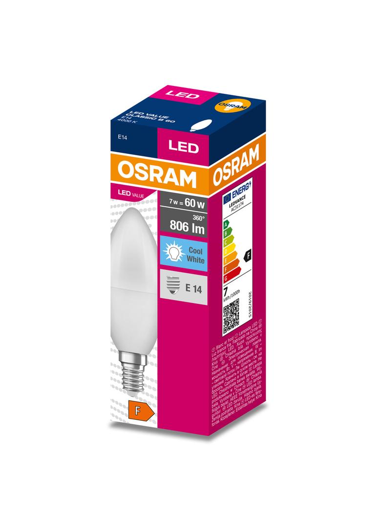 Lampa LED VALUE Classic B60 non-dim plastik 7W 840 E14