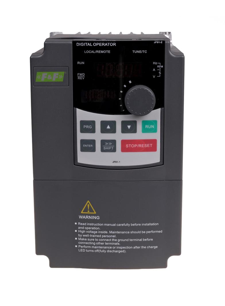 Falownik trójfazowy Uwe=3x400V AC Iwe=20A Uwy=3x400V AC Iwy=16A Pmax=7,5kW FA-3HX075 F&F