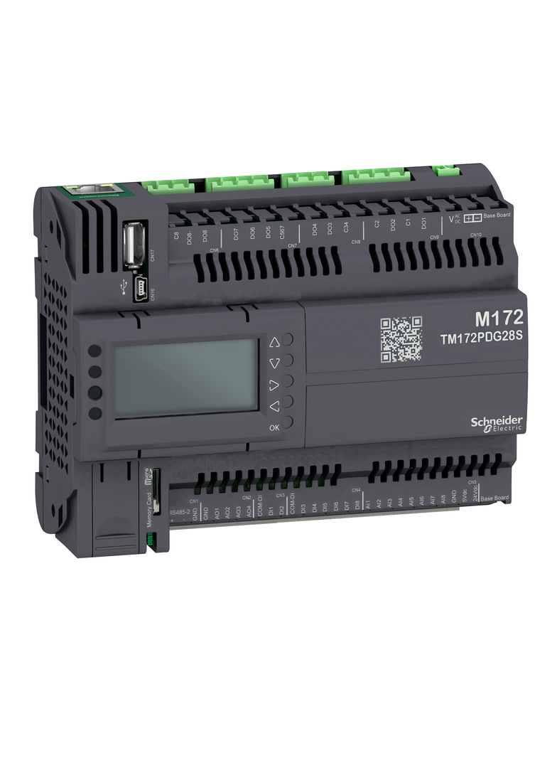 Modicon M172, Sterownik PLC HVAC, 8 DI, 8 AI, 8 DO, 4 AO, Wyświetlacz, Eth, CAN, RS485, USB mini A/B