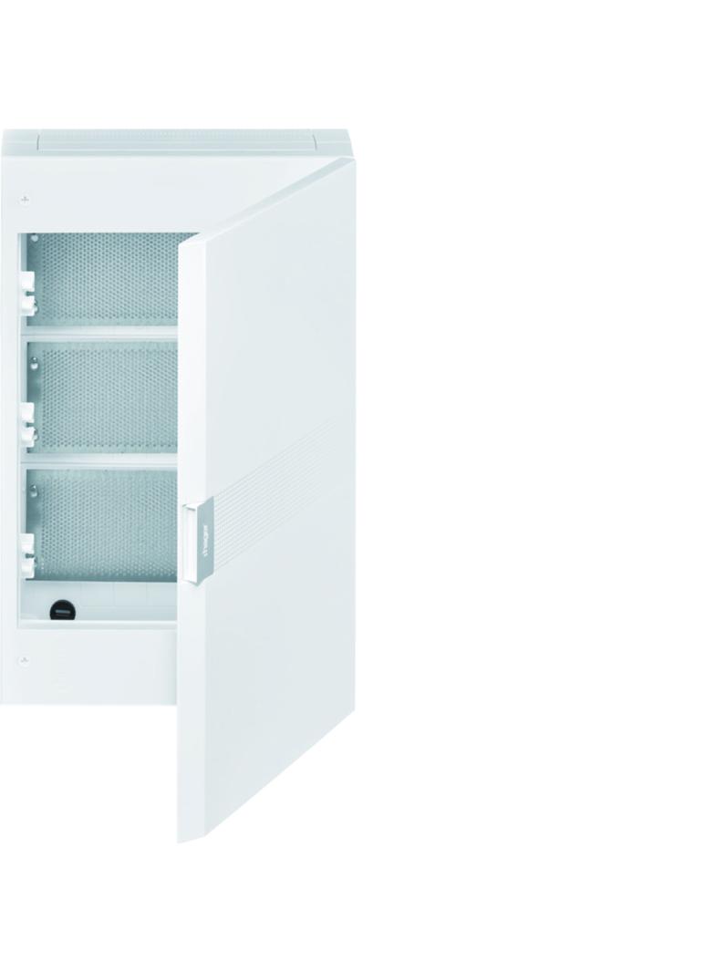 vega Rozdzielnica natynkowa teletechniczna 3R IP40 drzwi białe VB318MP HAGER