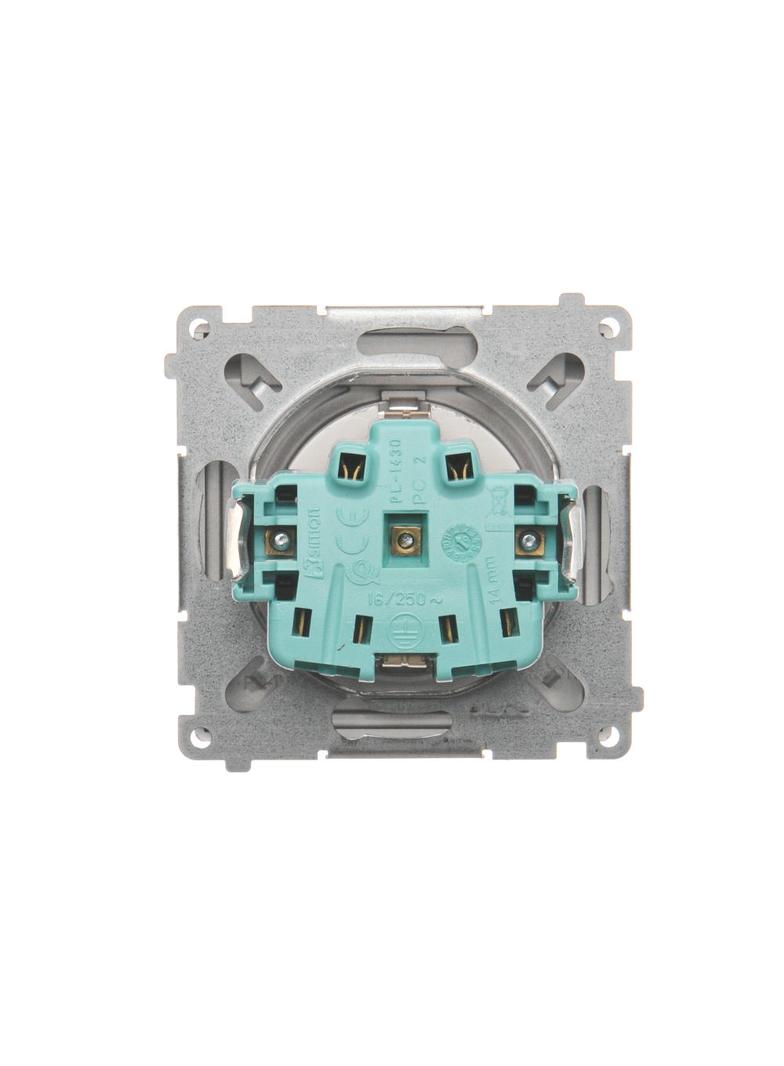 Simon Basic Gniazdo wtyczkowe Schuko do wersji IP44 16A 250Vzaciski śrubowe stal inox. Klapka transparentna BMGSZ1B.01/21A KONTAKT