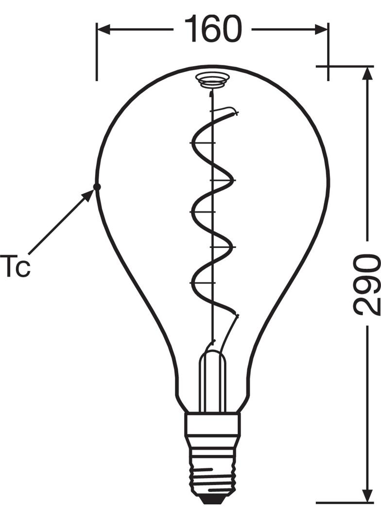 Lampa LED Vintage 1906 dim CL A160 Filament szkło przezroczyste SMOKE 12 dim 5W 818 E27