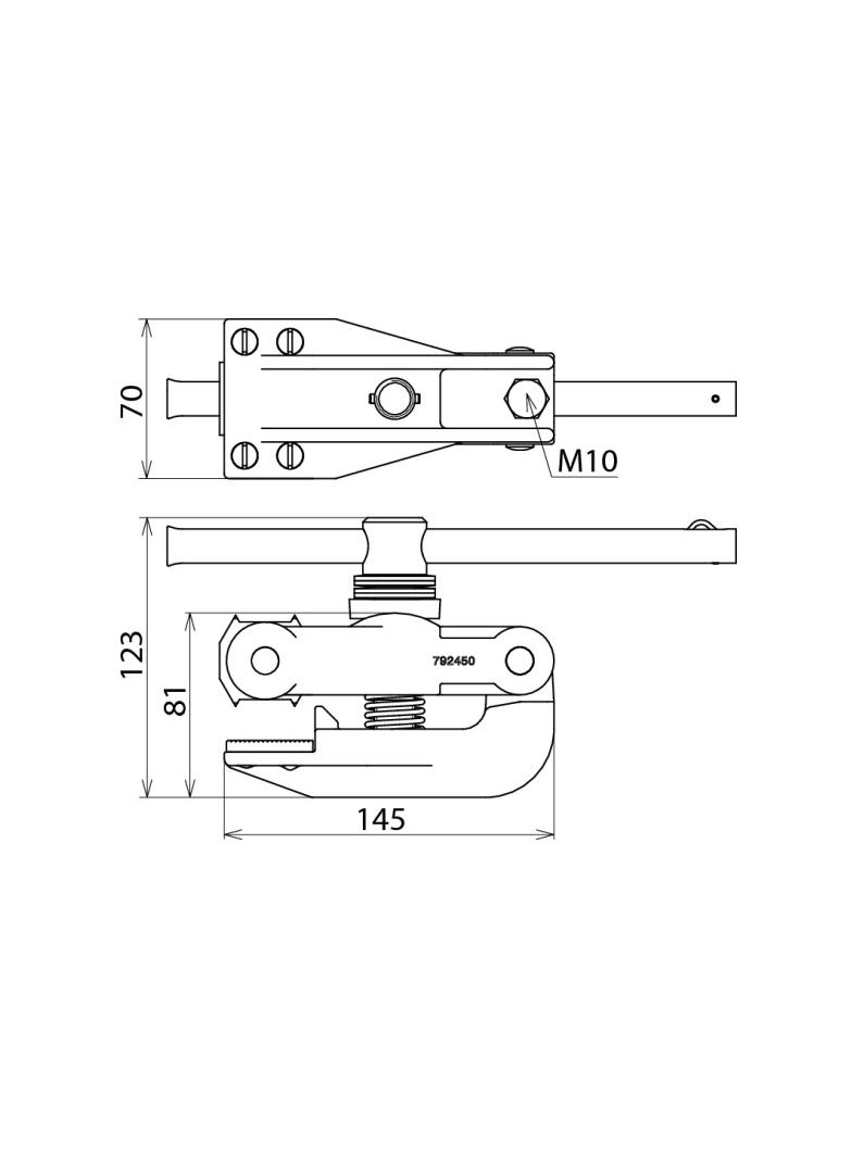 Zacisk imadło do szyny kolejowej