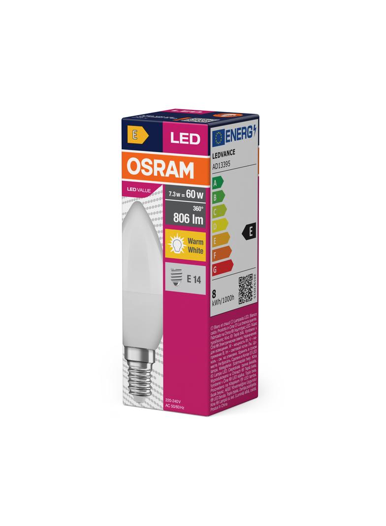 Lampa LED VALUE Classic B60 non-dim plastik 7W 827 E14