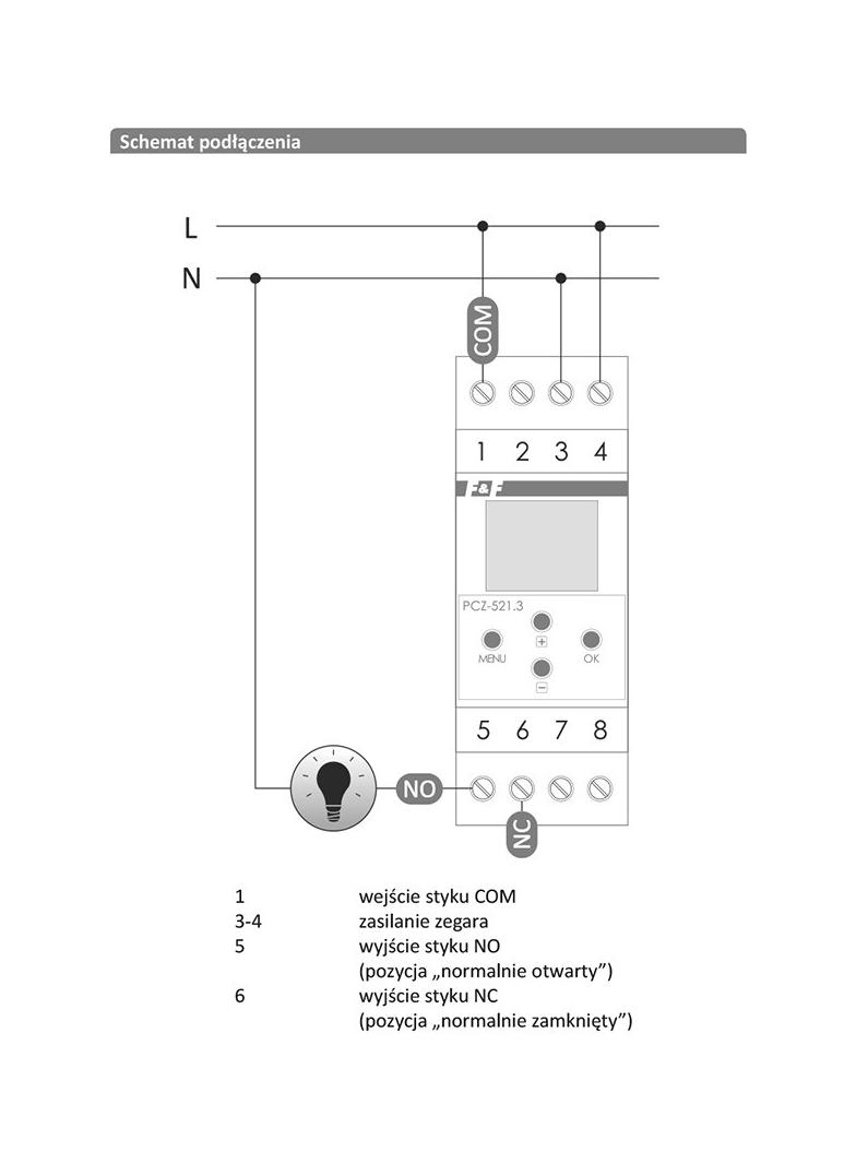 zegar sterujący programowalny tygodniowy, 1-kanałowy - programowalny przez NFC