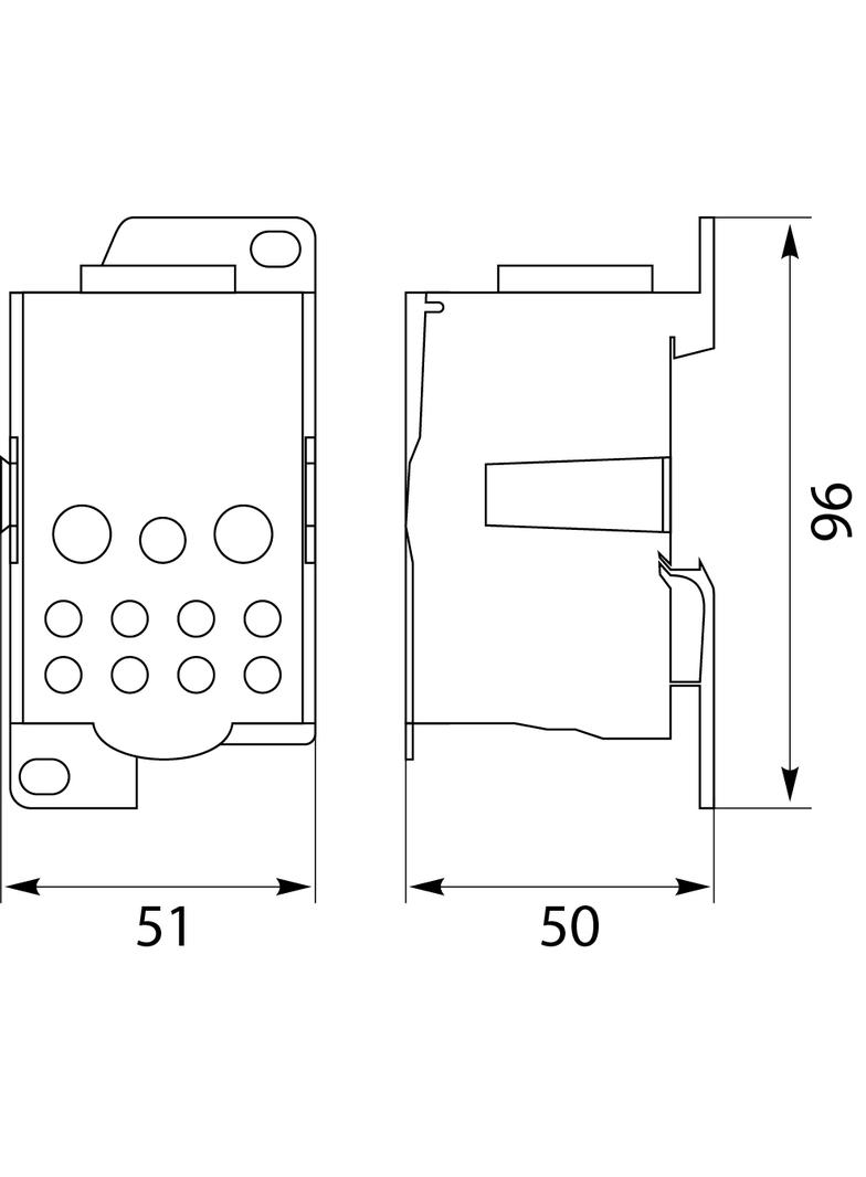 Blok Rozdzielczy UKK-400 na szynę TH35 lub do pow. płaskich Al/Cu 1x185mm 2x35mm 5x16mm 4x10mm 415V