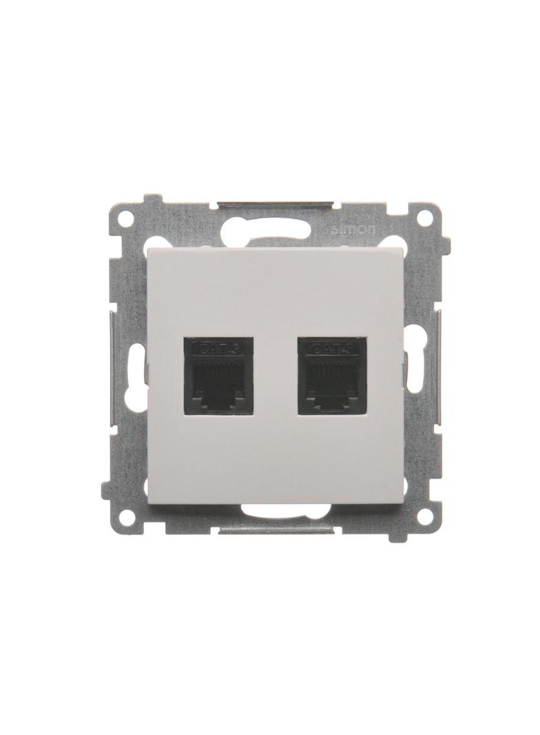 Simon 54 Gniazdo telefoniczne podwójne RJ12 biały