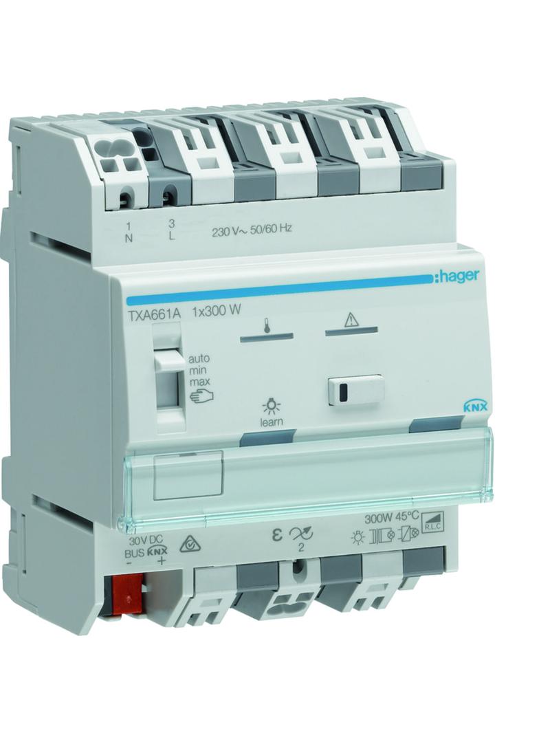 KNX e/s Ściemniacz uniwersalny 300 W 1-krotny TXA661A HAGER