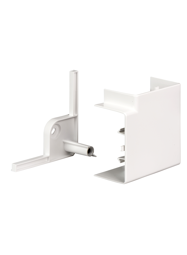 Optiline 45 - kolano 90° - 95 x 55 mm - PC/ABS - biel polarna