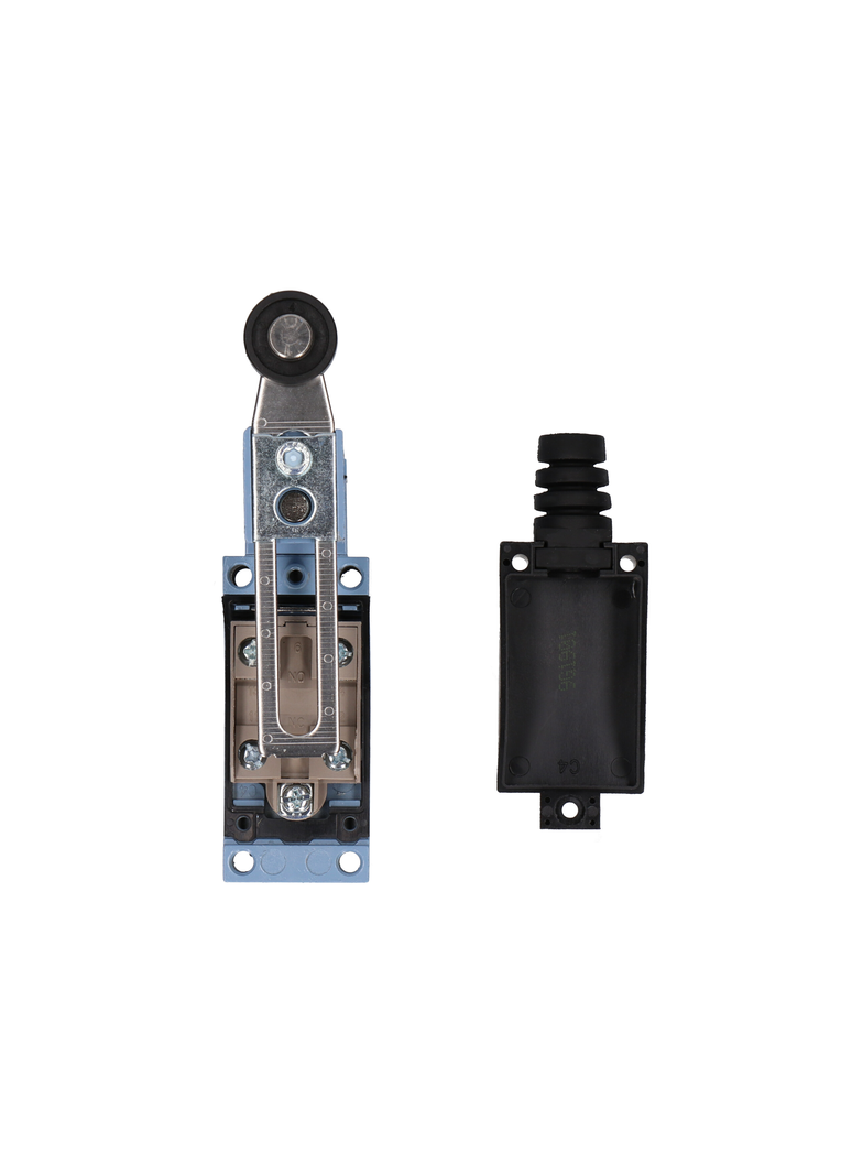 ŁĄCZNIK KRAŃCOWY (METAL / TWORZYWO) REGULOWANA DŹWIGNIA Z ROLKĄ