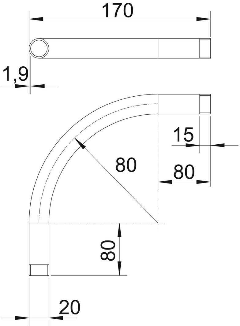 SBM20 W ALU, Kolanko rurowe alu