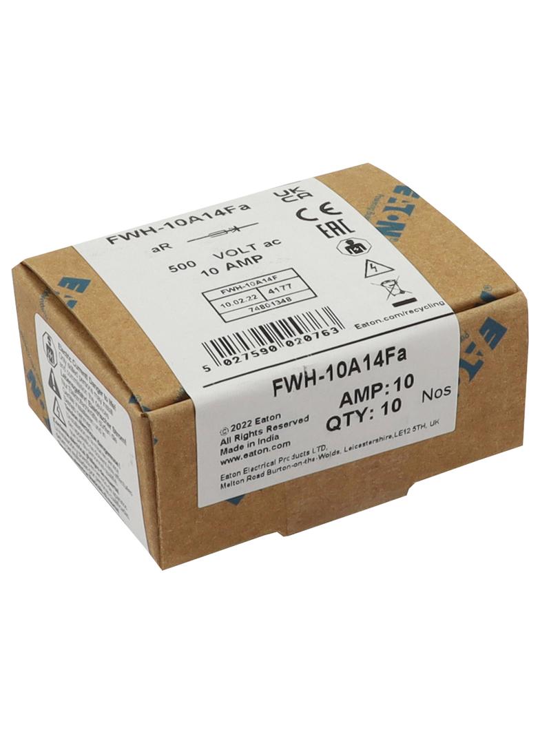10A 500V AC UL 14x51mm FERRULE FUSE Wkładka szybka 10A AC 500V 14x51 mm aR UL FWH-10A14F EATON