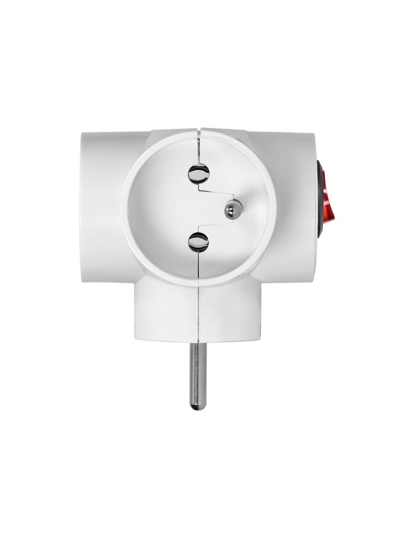 Rozgałęźnik 3x2P+Z, z wyłącznikiem