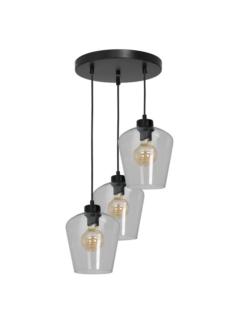Milagro lampa wisząca Santiago Clear 3xE27 czarna MLP6611